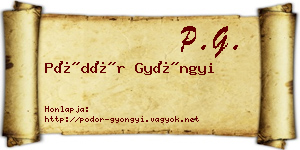 Pödör Gyöngyi névjegykártya